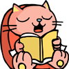 猫の読書のフリーイラスト
