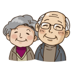 微笑む老夫婦